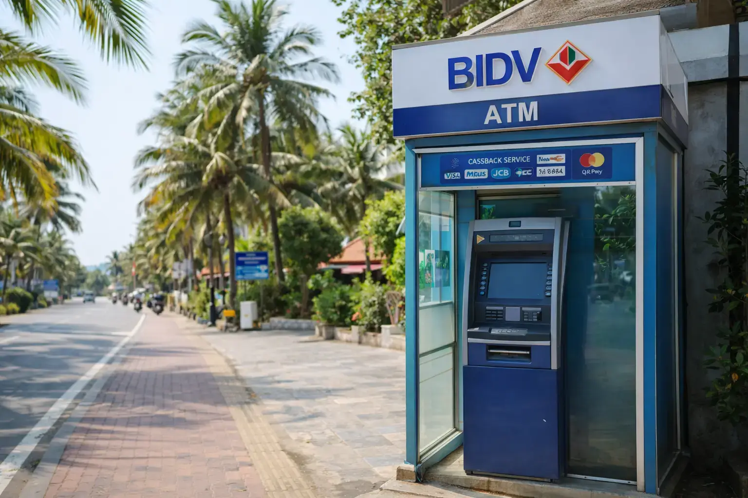 Bankomat na ostrově Phu Quoc pro výběr vietnamských dongů (VND)