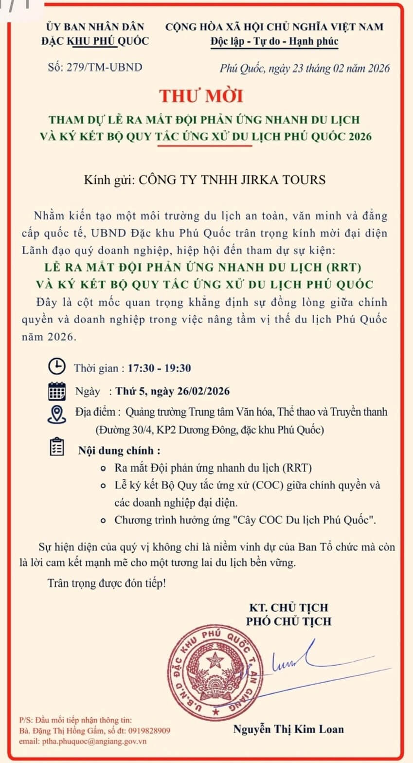 licencovana cestovni kancelar phu quoc jirka tours pozvani ubnd