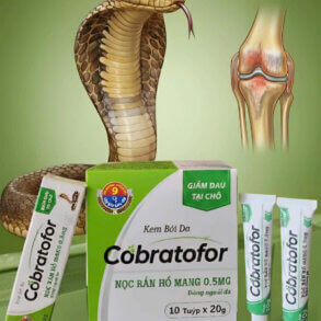 Vietnamská mast Cobratofor s kobřím jedem a ilustrace bolavého kloubu